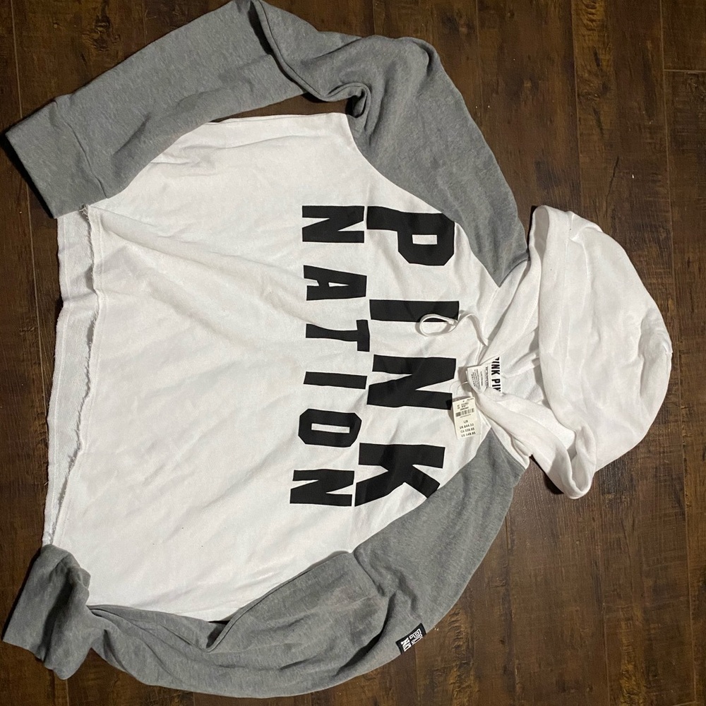 PINK CROPPED HOODIE